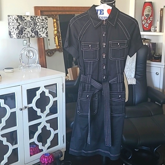 Black Button Up Dress - Picture 4 of 10